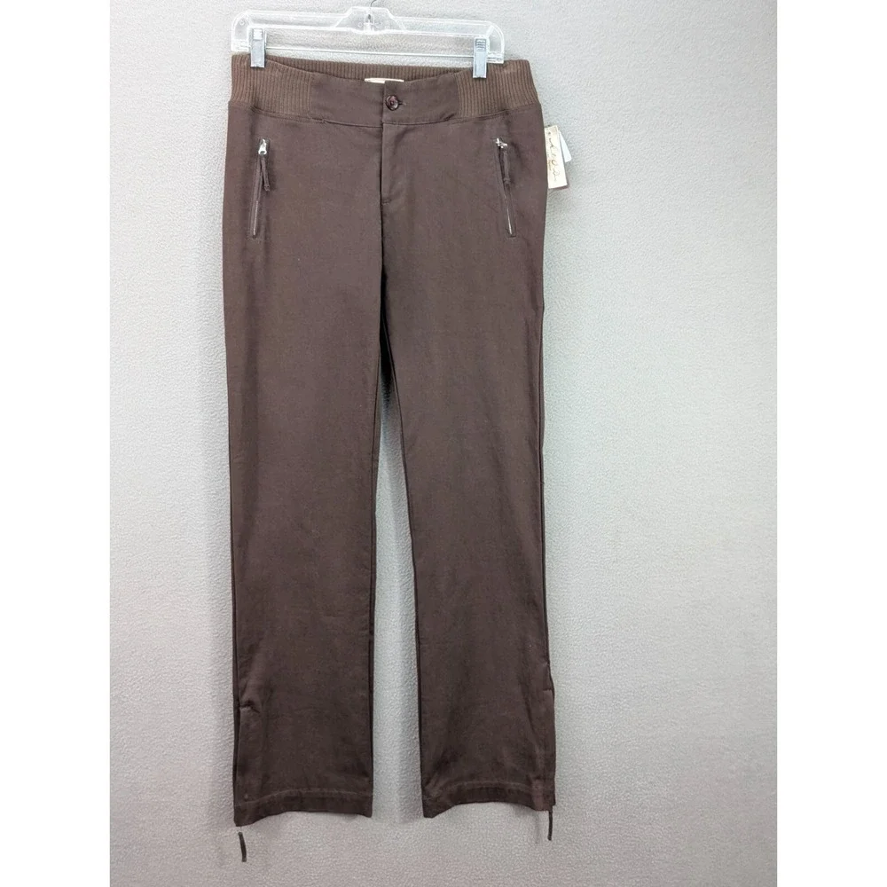 Mod-O-Doc Pants Casual Elegance Womens Sz 1 Ankle Zip Loungewear Zip Pockets NWT